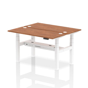 White and Maple 2 Person Electric Standing Desks