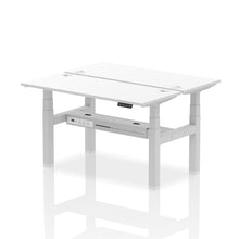Load image into Gallery viewer, Silver and Oak 2 Person Electric Standing Desks
