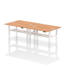 Load image into Gallery viewer, White and Grey Oak 4 Person Narrow Standing Desk
