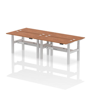 Silver and Maple 4 Person Narrow Standing Desk