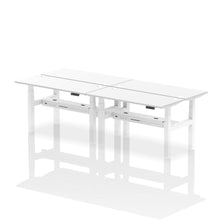 Load image into Gallery viewer, White and Oak 4 Person Narrow Standing Desk
