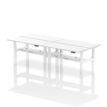 Load image into Gallery viewer, White and Oak 4 Person Narrow Standing Desk
