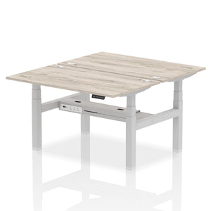 Silver and Beech 2 Person Sit Stand Desk