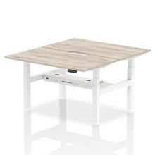 Load image into Gallery viewer, White and Grey Oak 2 Person Stand Up Desk Adjustable
