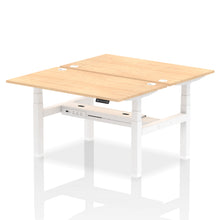 Load image into Gallery viewer, White and Black 2 Person Sit Stand Desk
