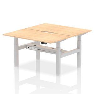 Silver and Maple 2 Person Stand Up Desk Adjustable