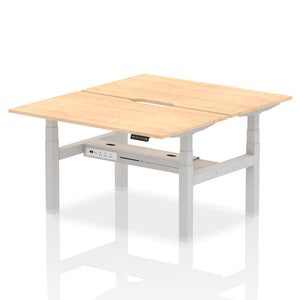 Silver and Maple 2 Person Stand Up Desk Adjustable