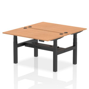 Black and Grey Oak Sit Stand Desk