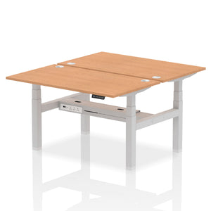 Silver and Grey Oak Sit Stand Desk