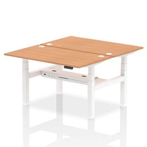 White and Grey Oak Sit Stand Desk