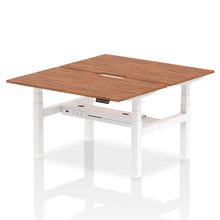 Load image into Gallery viewer, White and Walnut 2 Person Stand Up Desk Adjustable

