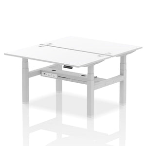 Silver and Oak Sit Stand Desk