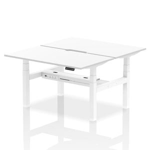 White and White 2 Person Stand Up Desk Adjustable