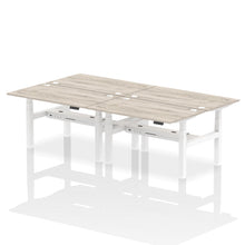 Load image into Gallery viewer, White and Beech 4 Person Electric Desk
