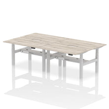 Load image into Gallery viewer, Silver and Grey Oak 4 Person Standing Office Desk

