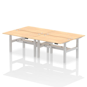 Silver and Black 4 Person Electric Desk