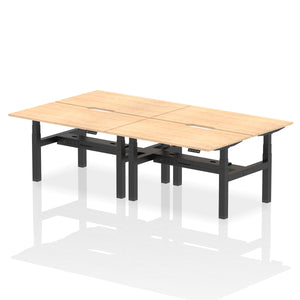 Black and Maple 4 Person Standing Office Desk