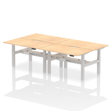 Load image into Gallery viewer, Silver and Maple 4 Person Standing Office Desk
