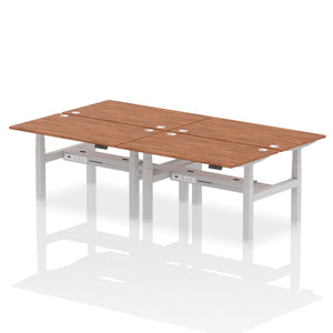 Silver and Maple 4 Person Electric Desk