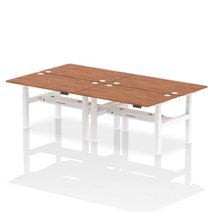 White and Maple 4 Person Electric Desk