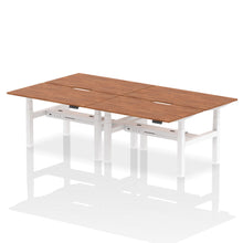 Load image into Gallery viewer, White and Walnut 4 Person Standing Office Desk
