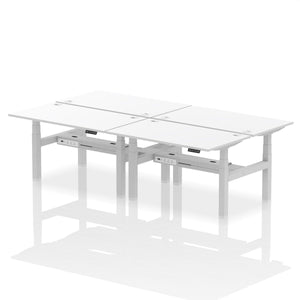 Silver and Oak 4 Person Electric Desk