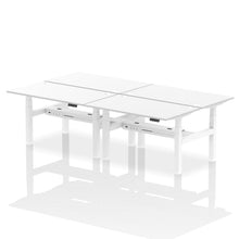 Load image into Gallery viewer, White and Oak 4 Person Electric Desk
