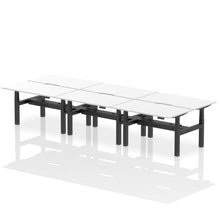 Load image into Gallery viewer, Black and White 6 Person Desk Stand and Sit
