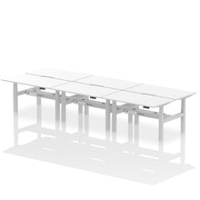 Load image into Gallery viewer, Silver and White 6 Person Desk Stand and Sit
