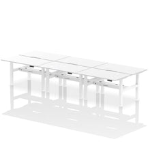 Load image into Gallery viewer, White and White 6 Person Desk Stand and Sit
