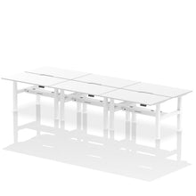 Load image into Gallery viewer, White and White 6 Person Desk Stand and Sit
