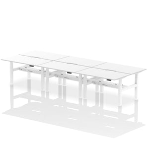 White and White 6 Person Desk Stand and Sit