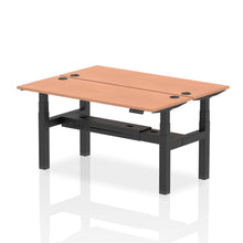 Load image into Gallery viewer, Black and Walnut 2 Person Electric Standing Desks
