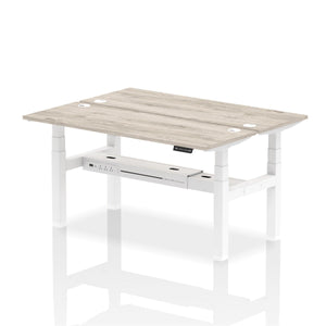 White and White 2 Person Electric Standing Desks