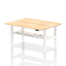 Load image into Gallery viewer, White and Beech 2 Person Sit Standing Desk
