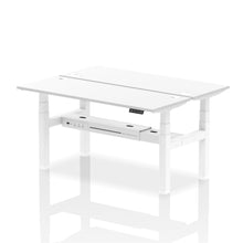 Load image into Gallery viewer, White and Maple 2 Person Sit Standing Desk
