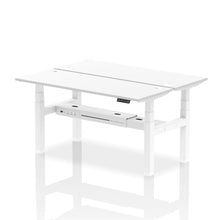 Load image into Gallery viewer, White and Maple 2 Person Sit Standing Desk
