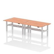 Load image into Gallery viewer, Silver and Walnut 4 Person Narrow Standing Desk
