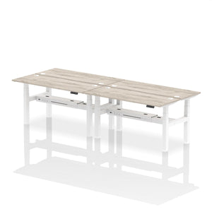 White and White 4 Person Narrow Standing Desk