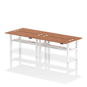 White and Grey Oak 4 Person Electric Raisable Desk