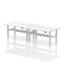 Load image into Gallery viewer, Silver and Maple 4 Person Electric Raisable Desk
