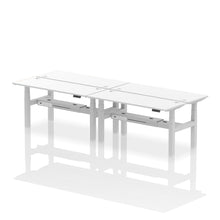 Load image into Gallery viewer, Silver and Maple 4 Person Electric Raisable Desk
