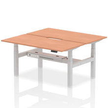 Load image into Gallery viewer, Silver and Beech 2 Person Sitting to Standing Desks
