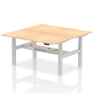 Silver and Beech Seated Standing Desk