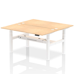 White and Beech Seated Standing Desk