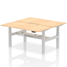 Load image into Gallery viewer, Silver and Maple 2 Person Sitting to Standing Desks
