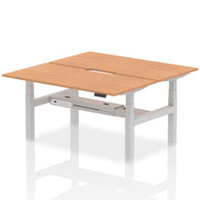 Load image into Gallery viewer, Silver and Oak 2 Person Sitting to Standing Desks
