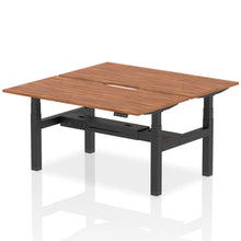 Load image into Gallery viewer, Black and Walnut 2 Person Sitting to Standing Desks
