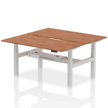 Load image into Gallery viewer, Silver and Walnut 2 Person Sitting to Standing Desks
