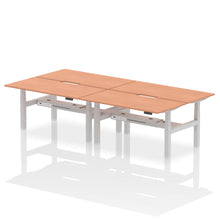 Load image into Gallery viewer, Silver and Beech 4 Person Adjustable Desk
